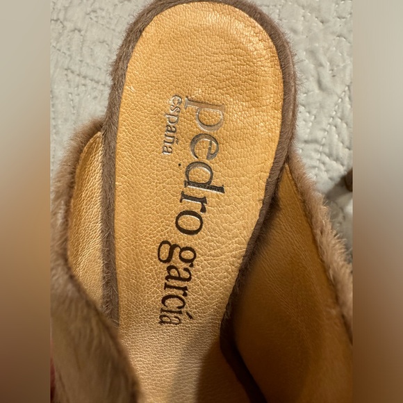 Pedro Garcia Tan Calf Hair Open Toe Stiletto Pump Size US 7.5 / EU 38.5 Women’s - Picture 5 of 9